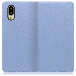 WORK16AO-BU-SMP65G [LOOF Simplle AQUOS シンプルスマホ6用 本革スマホケース/スタンド機能＆カードポケット付き ブルー]