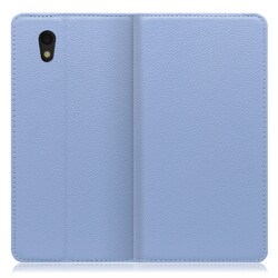 WORK16AO-BU-SEN [LOOF Simplle AQUOS sense basic/sense lite用 本革スマホケース/スタンド機能＆カードポケット付き ブルー]