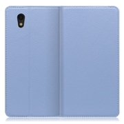 WORK16AO-BU-SEN [LOOF Simplle AQUOS sense basic/sense lite用 本革スマホケース/スタンド機能＆カードポケット付き ブルー]