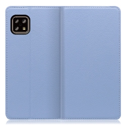 WORK16AO-BU-ASE4 [LOOF Simplle AQUOS sense5G/sense4 basic/sense4 lite用 本革スマホケース/スタンド機能＆カードポケット付き ブルー]