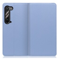 WORK16AO-BU-AR5G [LOOF Simplle AQUOS R5G用 本革スマホケース/スタンド機能＆カードポケット付き ブルー]