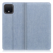 WORK17GG-LTBU-PX4 [LOOF Simplle Google Pixel 4用 デニム生地スマホケース/スタンド機能＆カードポケット付き ライトブルー]