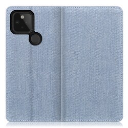 WORK17GG-LTBU-GPX4A5G [LOOF Simplle Google Pixel 4a（5G）用 デニム生地スマホケース/スタンド機能＆カードポケット付き ライトブルー]