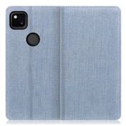WORK17GG-LTBU-GPX4A [LOOF Simplle Google Pixel 4a用 デニム生地スマホケース/スタンド機能＆カードポケット付き ライトブルー]