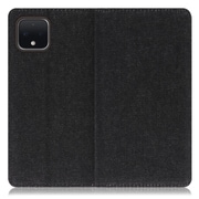WORK17GG-BK-PX4 [LOOF Simplle Google Pixel 4用 デニム生地スマホケース/スタンド機能＆カードポケット付き ブラック]