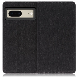 WORK17GG-BK-GPX7 [LOOF Simplle Google Pixel 7用 デニム生地スマホケース/スタンド機能＆カードポケット付き ブラック]