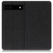 WORK17GG-BK-GPX6A [LOOF Simplle Google Pixel 6a用 デニム生地スマホケース/スタンド機能＆カードポケット付き ブラック]