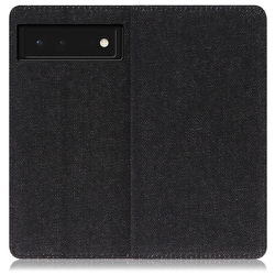 WORK17GG-BK-GPX6 [LOOF Simplle Google Pixel 6用 デニム生地スマホケース/スタンド機能＆カードポケット付き ブラック]