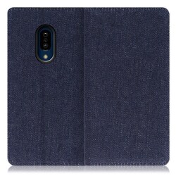 WORK17AO-BU-ZERO2 [LOOF Simplle AQUOS zero2用 デニム生地スマホケース/スタンド機能＆カードポケット付き ブルー]