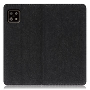 WORK17AO-BK-ASE6 [LOOF Simplle AQUOS sense6/6s用 デニム生地スマホケース/スタンド機能＆カードポケット付き ブラック]