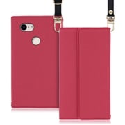 WORK22GG-RS-PX3XL [LOOF Strap Google Pixel 3 XL用 クラッチバッグ風スマホケース/ロングストラップ＆カードポケット付き ダスティローズ]
