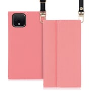 WORK22GG-PK-PX4 [LOOF Strap Google Pixel 4用 クラッチバッグ風スマホケース/ロングストラップ＆カードポケット付き ピンク]