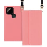 WORK22GG-PK-GPX5A5G [LOOF Strap Google Pixel 5a（5G）用 クラッチバッグ風スマホケース/ロングストラップ＆カードポケット付き ピンク]
