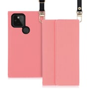 WORK22GG-PK-GPX5 [LOOF Strap Google Pixel 5用 クラッチバッグ風スマホケース/ロングストラップ＆カードポケット付き ピンク]