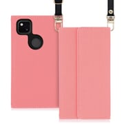 WORK22GG-PK-GPX4A [LOOF Strap Google Pixel 4a用 クラッチバッグ風スマホケース/ロングストラップ＆カードポケット付き ピンク]