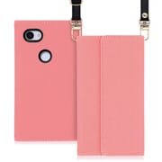WORK22GG-PK-3A [LOOF Strap Google Pixel 3a用 クラッチバッグ風スマホケース/ロングストラップ＆カードポケット付き ピンク]