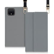 WORK22GG-GY-PX4XL [LOOF Strap Google Pixel 4 XL用 クラッチバッグ風スマホケース/ロングストラップ＆カードポケット付き グレー]