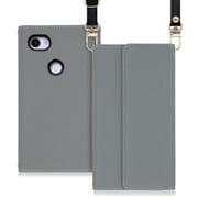 WORK22GG-GY-3AXL [LOOF Strap Google Pixel 3a XL用 クラッチバッグ風スマホケース/ロングストラップ＆カードポケット付き グレー]