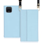 WORK22GG-BU-PX4XL [LOOF Strap Google Pixel 4 XL用 クラッチバッグ風スマホケース/ロングストラップ＆カードポケット付き ブルー]