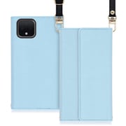 WORK22GG-BU-PX4 [LOOF Strap Google Pixel 4用 クラッチバッグ風スマホケース/ロングストラップ＆カードポケット付き ブルー]