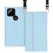 WORK22GG-BU-GPX5A5G [LOOF Strap Google Pixel 5a（5G）用 クラッチバッグ風スマホケース/ロングストラップ＆カードポケット付き ブルー]