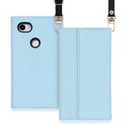 WORK22GG-BU-3AXL [LOOF Strap Google Pixel 3a XL用 クラッチバッグ風スマホケース/ロングストラップ＆カードポケット付き ブルー]