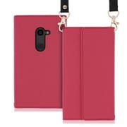 WORK22AO-RS-ZERO [LOOF Strap AQUOS zero用 クラッチバッグ風スマホケース/ロングストラップ＆カードポケット付き ダスティローズ]