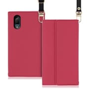 WORK22AO-RS-SEN3P [LOOF Strap AQUOS sense3 plus用 クラッチバッグ風スマホケース/ロングストラップ＆カードポケット付き ダスティローズ]