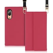 WORK22AO-RS-SEN3 [LOOF Strap AQUOS sense3/sense3 lite/sense3 basic用 クラッチバッグ風スマホケース/ロングストラップ＆カードポケット付き ダスティローズ]