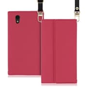 WORK22AO-RS-SEN [LOOF Strap AQUOS sense basic/sense lite用 クラッチバッグ風スマホケース/ロングストラップ＆カードポケット付き ダスティローズ]