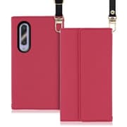 WORK22AO-RS-AZ5GB [LOOF Strap AQUOS zero5G basic用 クラッチバッグ風スマホケース/ロングストラップ＆カードポケット付き ダスティローズ]
