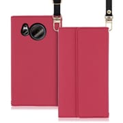 WORK22AO-RS-ASE7P [LOOF Strap AQUOS sense7 Plus用 クラッチバッグ風スマホケース/ロングストラップ＆カードポケット付き ダスティローズ]