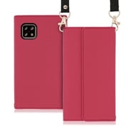 WORK22AO-RS-ASE4 [LOOF Strap AQUOS sense5G/sense4 basic/sense4 lite用 クラッチバッグ風スマホケース/ロングストラップ＆カードポケット付き ダスティローズ]