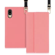 WORK22AO-PK-SMP65G [LOOF Strap AQUOS シンプルスマホ6用 クラッチバッグ風スマホケース/ロングストラップ＆カードポケット付き ピンク]