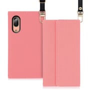 WORK22AO-PK-SEN3 [LOOF Strap AQUOS sense3/sense3 lite/sense3 basic用 クラッチバッグ風スマホケース/ロングストラップ＆カードポケット付き ピンク]