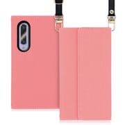 WORK22AO-PK-AZ5GB [LOOF Strap AQUOS zero5G basic用 クラッチバッグ風スマホケース/ロングストラップ＆カードポケット付き ピンク]