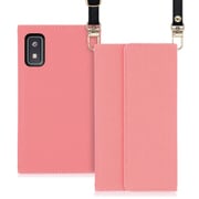 WORK22AO-PK-AWISH [LOOF Strap AQUOS wish/wish2用 クラッチバッグ風スマホケース/ロングストラップ＆カードポケット付き ピンク]