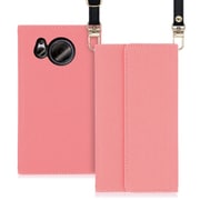 WORK22AO-PK-ASE7P [LOOF Strap AQUOS sense7 Plus用 クラッチバッグ風スマホケース/ロングストラップ＆カードポケット付き ピンク]