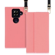 WORK22AO-PK-ASE4P [LOOF Strap AQUOS sense4 plus用 クラッチバッグ風スマホケース/ロングストラップ＆カードポケット付き ピンク]