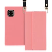 WORK22AO-PK-ASE4 [LOOF Strap AQUOS sense5G/sense4 basic/sense4 lite用 クラッチバッグ風スマホケース/ロングストラップ＆カードポケット付き ピンク]