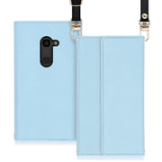 WORK22AO-BU-ZERO [LOOF Strap AQUOS zero用 クラッチバッグ風スマホケース/ロングストラップ＆カードポケット付き ブルー]