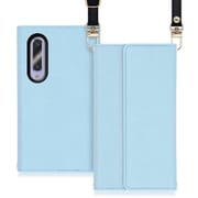 WORK22AO-BU-AZ5GB [LOOF Strap AQUOS zero5G basic用 クラッチバッグ風スマホケース/ロングストラップ＆カードポケット付き ブルー]