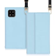 WORK22AO-BU-ASE6 [LOOF Strap AQUOS sense6/6s用 クラッチバッグ風スマホケース/ロングストラップ＆カードポケット付き ブルー]