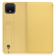 WORK23GG-YL-PX4 [LOOF Hold Google Pixel 4用 ベルト付きの本革スマホケース/スタンド機能＆カードポケット付き ジャスミンイエロー]