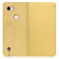 WORK23GG-YL-PX3XL [LOOF Hold Google Pixel 3 XL用 ベルト付きの本革スマホケース/スタンド機能＆カードポケット付き ジャスミンイエロー]