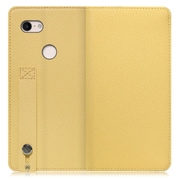 WORK23GG-YL-PX3XL [LOOF Hold Google Pixel 3 XL用 ベルト付きの本革スマホケース/スタンド機能＆カードポケット付き ジャスミンイエロー]