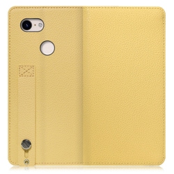 WORK23GG-YL-PX3 [LOOF Hold Google Pixel 3用 ベルト付きの本革スマホケース/スタンド機能＆カードポケット付き ジャスミンイエロー]