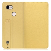WORK23GG-YL-PX3 [LOOF Hold Google Pixel 3用 ベルト付きの本革スマホケース/スタンド機能＆カードポケット付き ジャスミンイエロー]