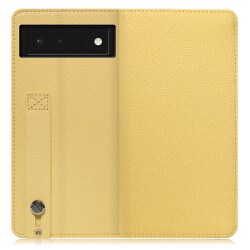 WORK23GG-YL-GPX6 [LOOF Hold Google Pixel 6用 ベルト付きの本革スマホケース/スタンド機能＆カードポケット付き ジャスミンイエロー]