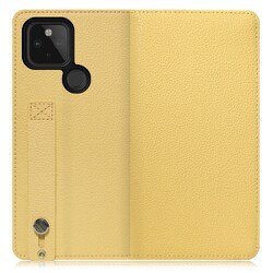 WORK23GG-YL-GPX5 [LOOF Hold Google Pixel 5用 ベルト付きの本革スマホケース/スタンド機能＆カードポケット付き ジャスミンイエロー]